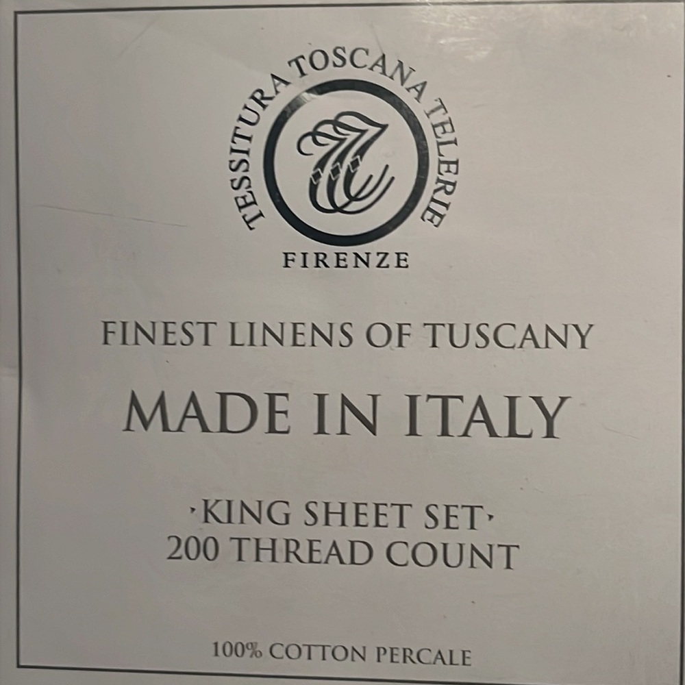 Tessitura Toscana Telerie Firenze  Italian King size Sheet set 100% Cotton